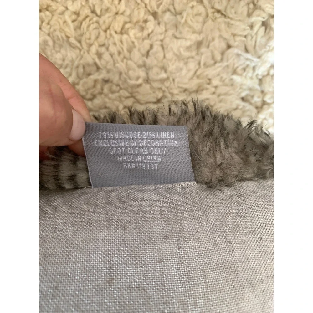 Dash Away Home Let it Snow Lumbar Pillow Faux Fur Trim Linen Blend Holiday Decor